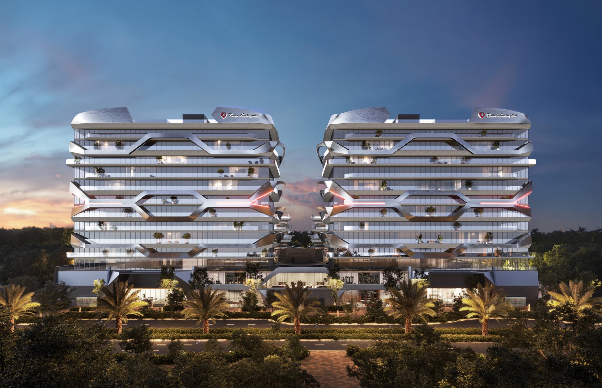 Tonino Lamborghini Residences, Meydan, Dubai — exterior render